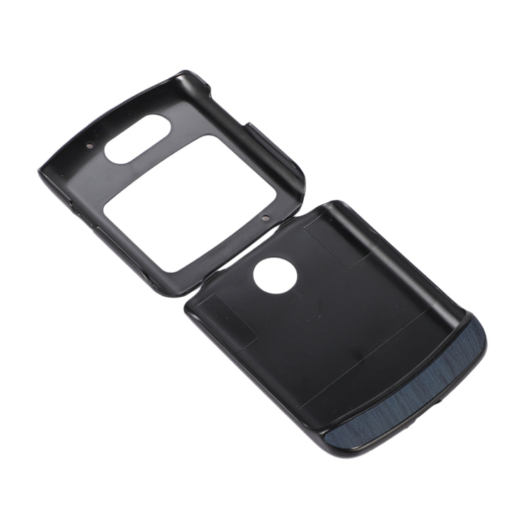 For Motorola Moto Razr 5G Wood Texture PU Phone Case(Blue) by buy2fix
