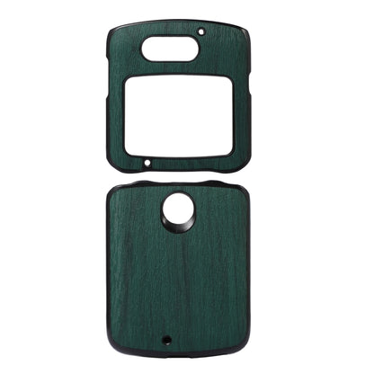 For Motorola Moto Razr 5G Wood Texture PU Phone Case(Green) by buy2fix
