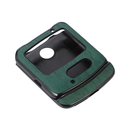 For Motorola Moto Razr 5G Wood Texture PU Phone Case(Green) by buy2fix