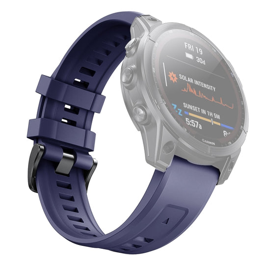 For Garmin Fenix 7S Quick Release Silicone Watch Band(Dark Blue)