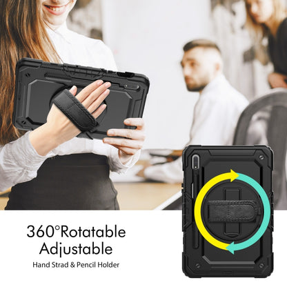 For Samsung Galaxy Tab S8 11 inch SM-X700 Silicone + PC Tablet Case with Shoulder Strap(Black) by buy2fix