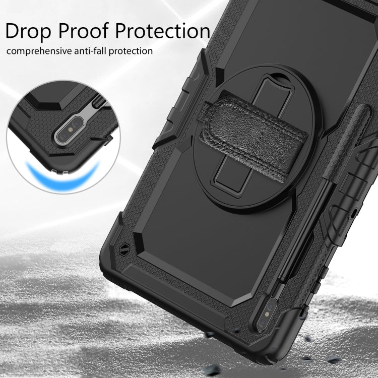 For Samsung Galaxy Tab S8+ 12.4 inch SM-X800 Silicone + PC Tablet Case with Shoulder Strap(Black) by buy2fix