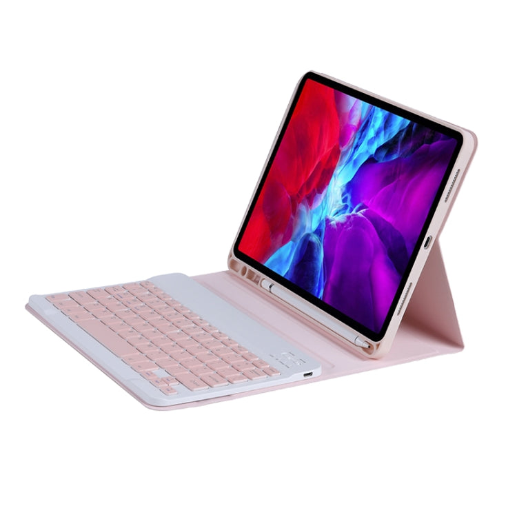 C-098B Candy Color Skin Feel Texture Bluetooth Keyboard Leather Case with Pen Holder For iPad Air 11 2024 / 2025 / Air 4 10.9 2020 / Air 5 10.9 2022 (Pink) - For iPad Air by buy2fix | Online Shopping UK | buy2fix
