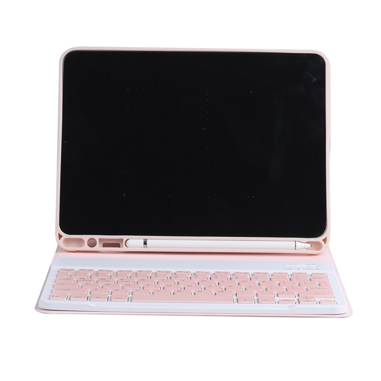 C-098B Candy Color Skin Feel Texture Bluetooth Keyboard Leather Case with Pen Holder For iPad Air 11 2024 / 2025 / Air 4 10.9 2020 / Air 5 10.9 2022 (Pink) - For iPad Air by buy2fix | Online Shopping UK | buy2fix