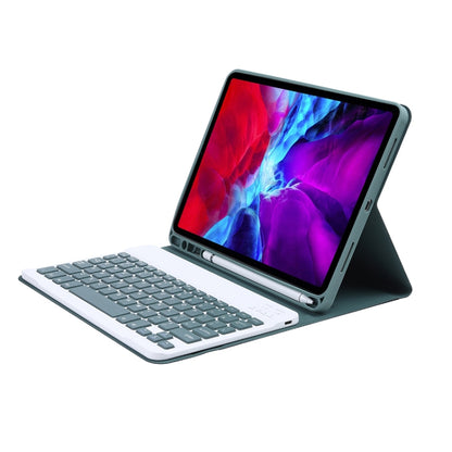 C-098B Candy Color Skin Feel Texture Bluetooth Keyboard Leather Case with Pen Holder For iPad Air 11 2024 / 2025 / Air 4 10.9 2020 / Air 5 10.9 2022 (Dark Green) - For iPad Air by buy2fix | Online Shopping UK | buy2fix