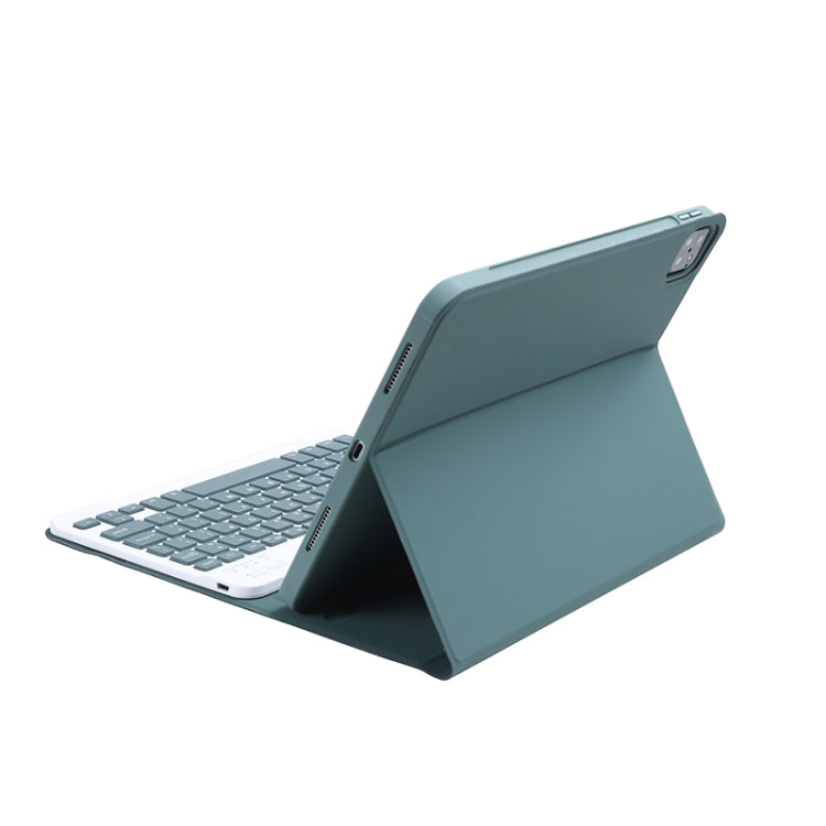 C-098B Candy Color Skin Feel Texture Bluetooth Keyboard Leather Case with Pen Holder For iPad Air 11 2024 / 2025 / Air 4 10.9 2020 / Air 5 10.9 2022 (Dark Green) - For iPad Air by buy2fix | Online Shopping UK | buy2fix