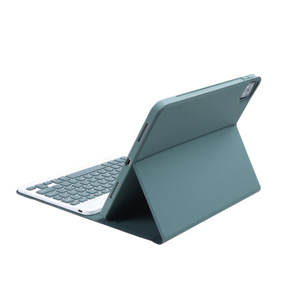 C-098B Candy Color Skin Feel Texture Bluetooth Keyboard Leather Case with Pen Holder For iPad Air 11 2024 / 2025 / Air 4 10.9 2020 / Air 5 10.9 2022 (Dark Green) - For iPad Air by buy2fix | Online Shopping UK | buy2fix