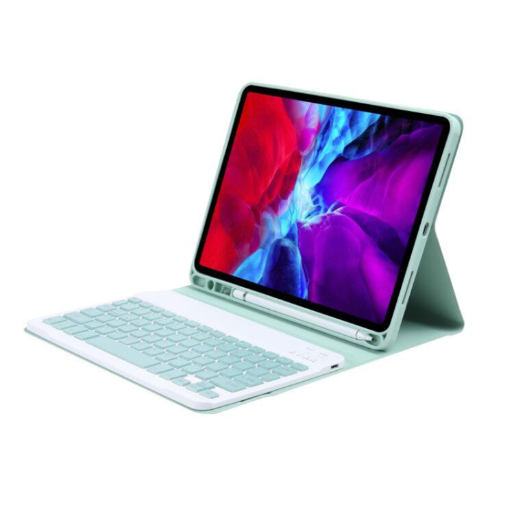C-098B Candy Color Skin Feel Texture Bluetooth Keyboard Leather Case with Pen Holder For iPad Air 11 2024 / 2025 / Air 4 10.9 2020 / Air 5 10.9 2022 (Light Green) - For iPad Air by buy2fix | Online Shopping UK | buy2fix