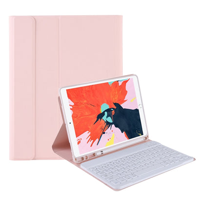 T098B Candy Color Skin Feel Texture Bluetooth Keyboard Leather Case with Pen Holder For iPad Air 11 2024 / 2025 / Air 4 10.9 2020 / Air 5 10.9 2022 (Pink) - For iPad Air by buy2fix | Online Shopping UK | buy2fix