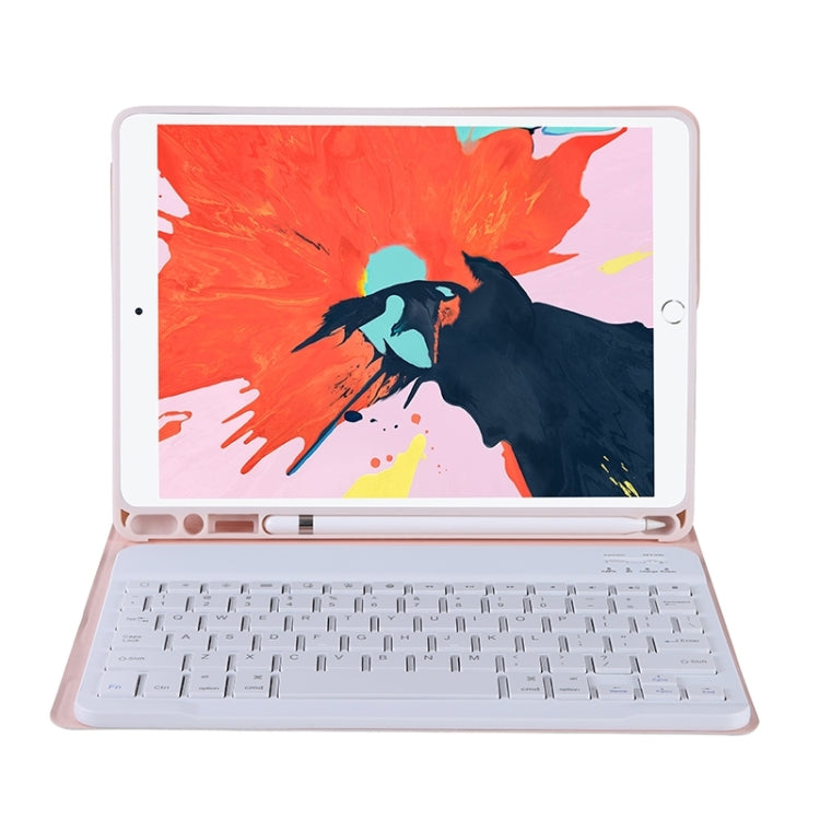 T098B Candy Color Skin Feel Texture Bluetooth Keyboard Leather Case with Pen Holder For iPad Air 11 2024 / 2025 / Air 4 10.9 2020 / Air 5 10.9 2022 (Pink) - For iPad Air by buy2fix | Online Shopping UK | buy2fix