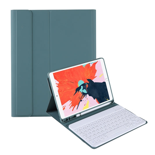 T098B Candy Color Skin Feel Texture Bluetooth Keyboard Leather Case with Pen Holder For iPad Air 11 2024 / 2025 / Air 4 10.9 2020 / Air 5 10.9 2022 (Dark Green) - For iPad Air by buy2fix | Online Shopping UK | buy2fix