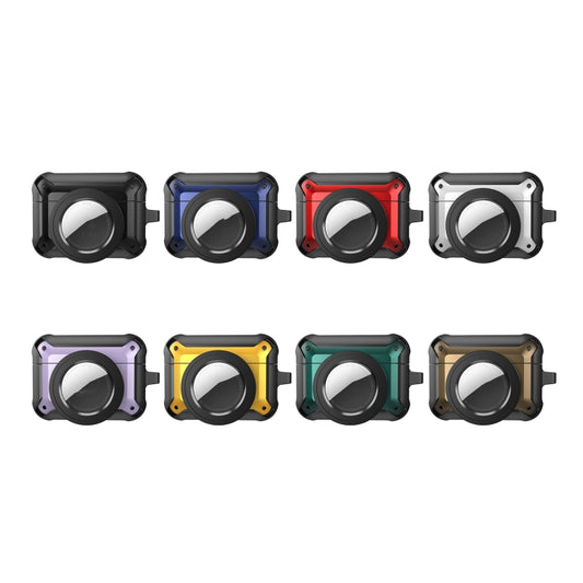 For AirPods Pro Wireless Earphone Protective Case with AirTag Case(Black) - For AirPods Pro by buy2fix | Online Shopping UK | buy2fix