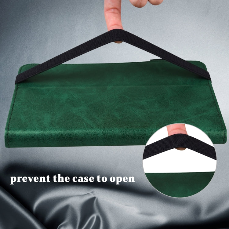 For Huawei MediaPad M5 Lite 10.1 Solid Color Embossed Striped Leather Case(Green) by buy2fix