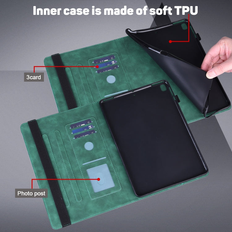 Peacock Embossed Pattern TPU + PU Leather Smart Tablet Case with Sleep / Wake-up For iPad Air 2022 / Air 2020 10.9(Green) - iPad Air (2022) / (2020) 10.9 Cases by buy2fix | Online Shopping UK | buy2fix