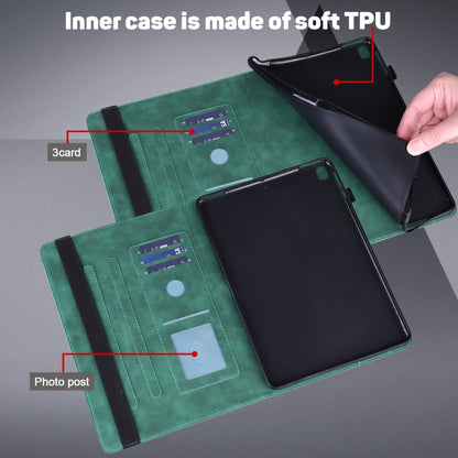 Peacock Embossed Pattern TPU + PU Leather Smart Tablet Case with Sleep / Wake-up For iPad Air 2022 / Air 2020 10.9(Green) - iPad Air (2022) / (2020) 10.9 Cases by buy2fix | Online Shopping UK | buy2fix