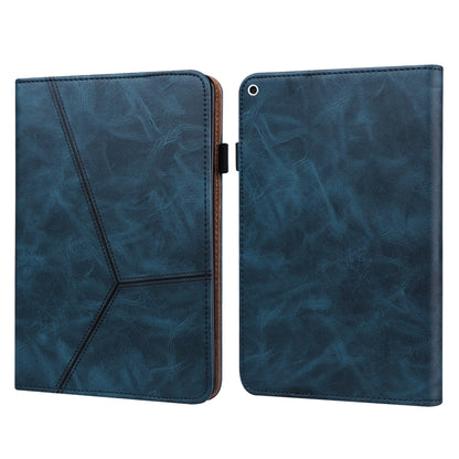 Solid Color Embossed Striped Smart Leather Case For iPad 5 / 6 / 7 / 8 2017(Blue) - More iPad Cases by buy2fix | Online Shopping UK | buy2fix