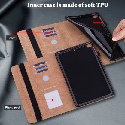 Solid Color Embossed Striped Smart Leather Case For iPad 5 / 6 / 7 / 8 2017(Green) - More iPad Cases by buy2fix | Online Shopping UK | buy2fix