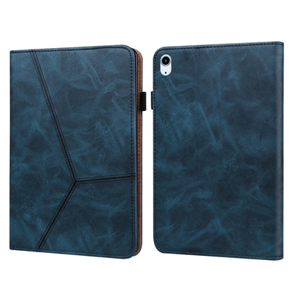 Solid Color Embossed Striped Smart Leather Case For iPad Air 2022 / Air 2020 10.9(Blue) - iPad Air (2022) / (2020) 10.9 Cases by buy2fix | Online Shopping UK | buy2fix
