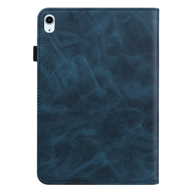 Solid Color Embossed Striped Smart Leather Case For iPad Air 2022 / Air 2020 10.9(Blue) - iPad Air (2022) / (2020) 10.9 Cases by buy2fix | Online Shopping UK | buy2fix