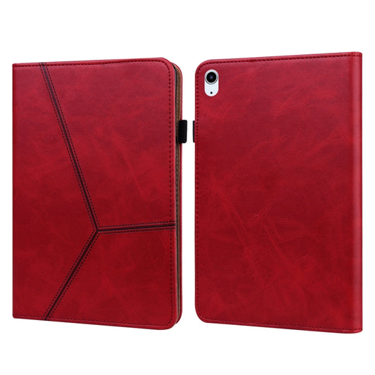 Solid Color Embossed Striped Smart Leather Case For iPad Air 2022 / Air 2020 10.9(Red) - iPad Air (2022) / (2020) 10.9 Cases by buy2fix | Online Shopping UK | buy2fix