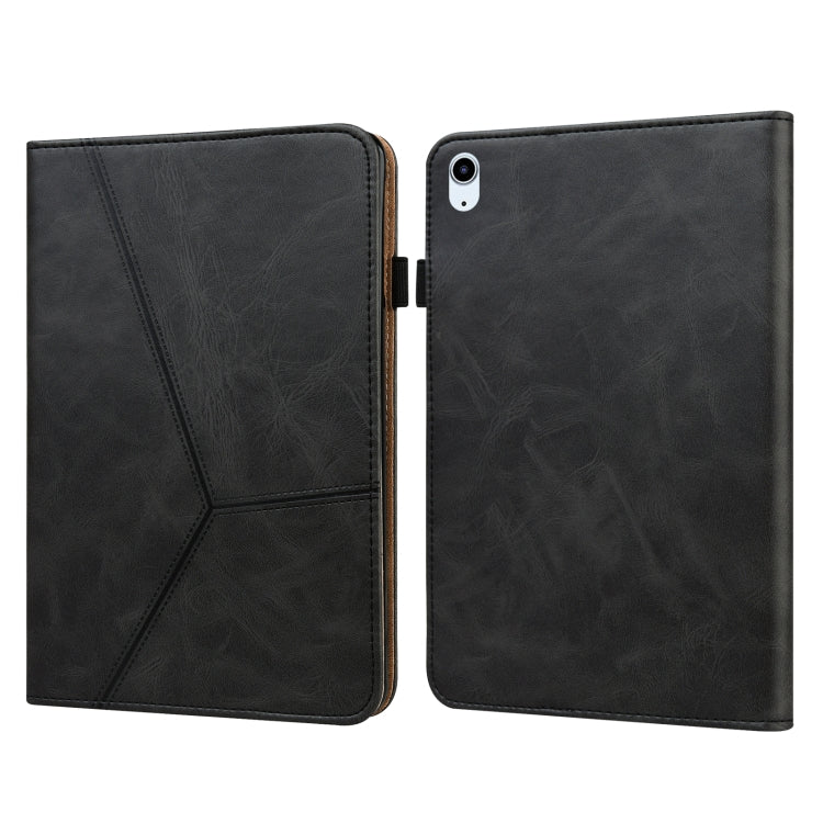 Solid Color Embossed Striped Smart Leather Case For iPad Air 2022 / Air 2020 10.9(Black) - iPad Air (2022) / (2020) 10.9 Cases by buy2fix | Online Shopping UK | buy2fix