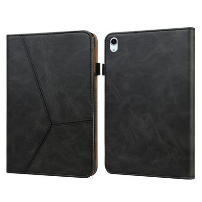 Solid Color Embossed Striped Smart Leather Case For iPad Air 2022 / Air 2020 10.9(Black) - iPad Air (2022) / (2020) 10.9 Cases by buy2fix | Online Shopping UK | buy2fix