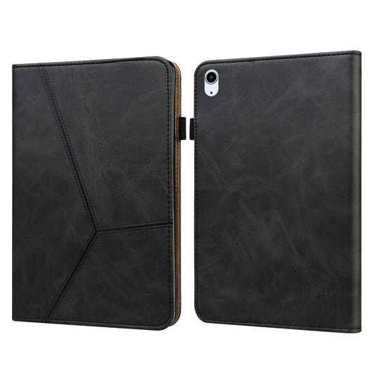 Solid Color Embossed Striped Smart Leather Case For iPad Air 2022 / Air 2020 10.9(Black) - iPad Air (2022) / (2020) 10.9 Cases by buy2fix | Online Shopping UK | buy2fix