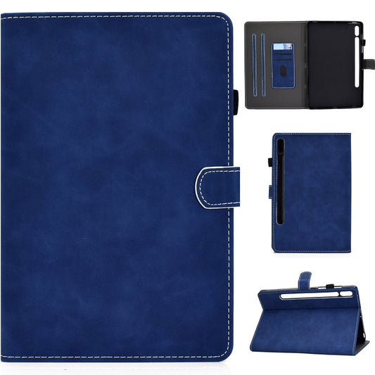 For Samsung Galaxy Tab S8 / S7 Cowhide Texture Smart Leather Tablet Case(Blue) by buy2fix