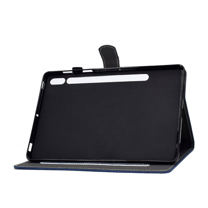 For Samsung Galaxy Tab S8 / S7 Cowhide Texture Smart Leather Tablet Case(Blue) by buy2fix