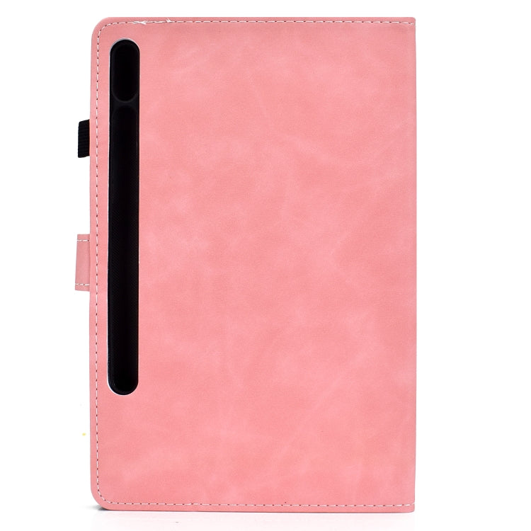For Samsung Galaxy Tab S8 / S7 Cowhide Texture Smart Leather Tablet Case(Rose Gold) by buy2fix