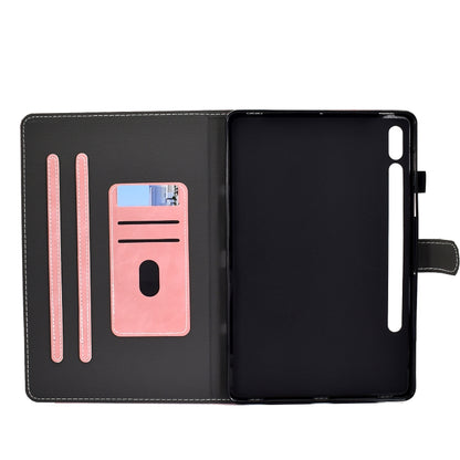For Samsung Galaxy Tab S8 / S7 Cowhide Texture Smart Leather Tablet Case(Rose Gold) by buy2fix