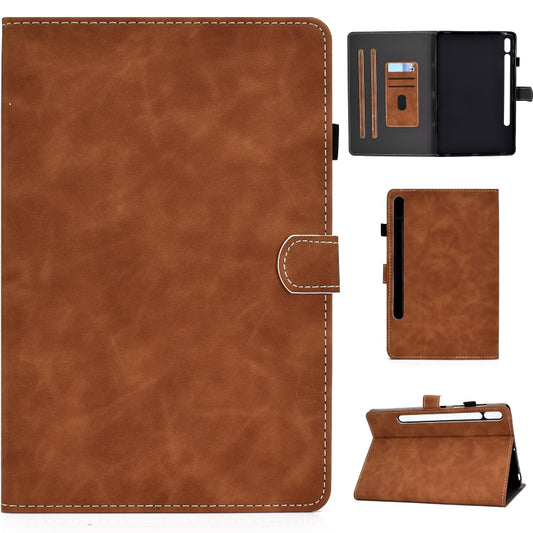 For Samsung Galaxy Tab S8 / S7 Cowhide Texture Smart Leather Tablet Case(Brown) by buy2fix