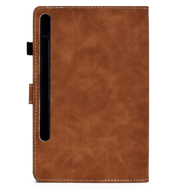 For Samsung Galaxy Tab S8 / S7 Cowhide Texture Smart Leather Tablet Case(Brown) by buy2fix