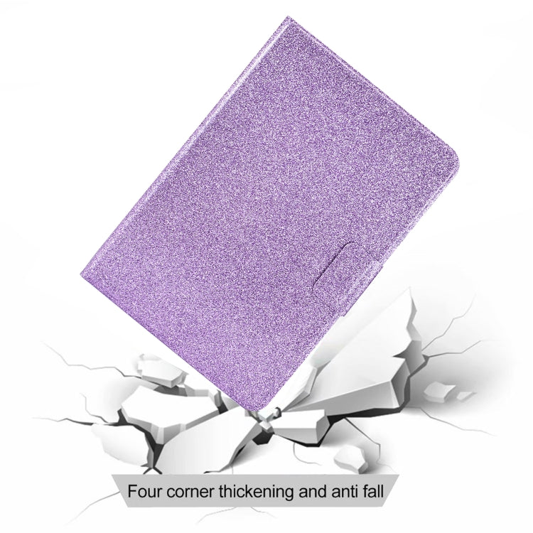 For Samsung Galaxy Tab S8 / S7 Varnish Glitter Powder Smart Leather Tablet Case(Purple) by buy2fix