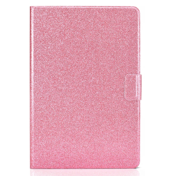 For Samsung Galaxy Tab S8 / S7 Varnish Glitter Powder Smart Leather Tablet Case(Pink) by buy2fix
