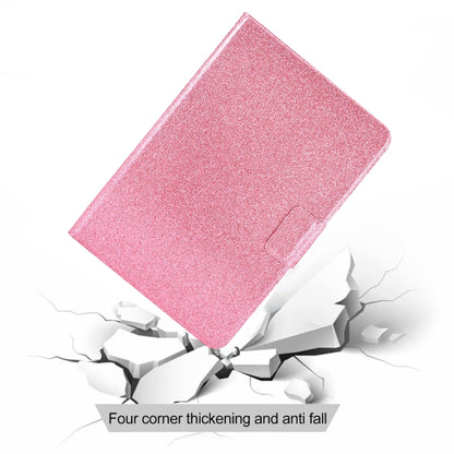 For Samsung Galaxy Tab S8 / S7 Varnish Glitter Powder Smart Leather Tablet Case(Pink) by buy2fix