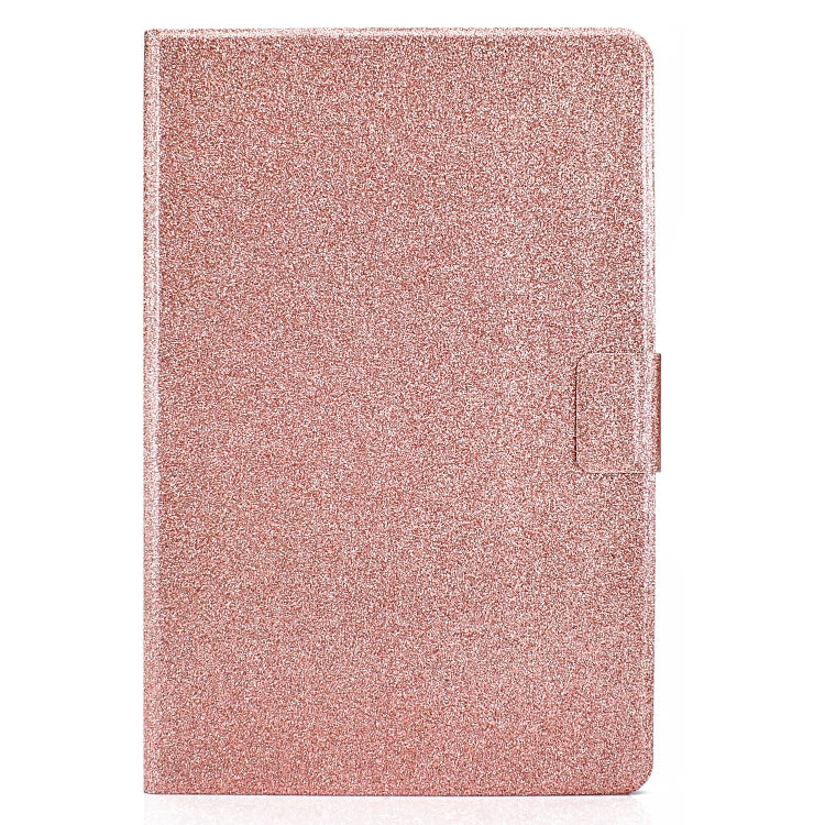 For Samsung Galaxy Tab S8 / S7 Varnish Glitter Powder Smart Leather Tablet Case(Rose Gold) by buy2fix