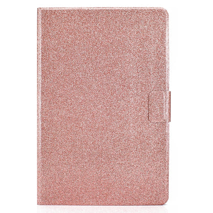 For Samsung Galaxy Tab S8 / S7 Varnish Glitter Powder Smart Leather Tablet Case(Rose Gold) by buy2fix