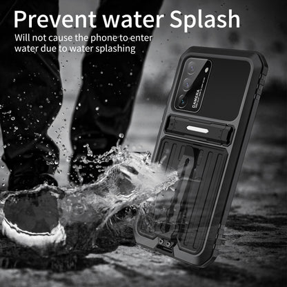 For Samsung Galaxy S22 5G Triple-proof Armor Life Waterproof Phone Case with Holder(Black) - Galaxy S22 5G Cases by buy2fix | Online Shopping UK | buy2fix