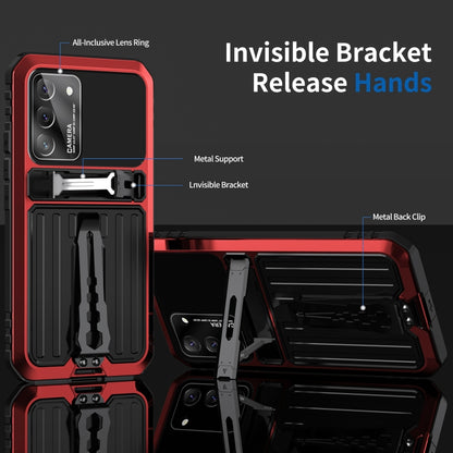 For Samsung Galaxy S22 5G Triple-proof Armor Life Waterproof Phone Case with Holder(Red) - Galaxy S22 5G Cases by buy2fix | Online Shopping UK | buy2fix