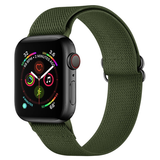 Polyester Nylon Watch Band For Apple Watch Series 9&8&7 41mm / SE 3&SE 2&6&SE&5&4 40mm / 3&2&1 38mm(Army Green)