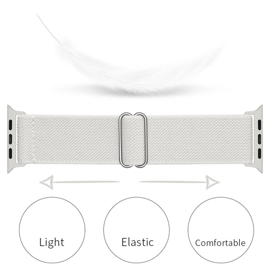 Polyester Nylon Watch Band For Apple Watch Ultra 49mm&Watch Ultra 2 49mm / Series 9&8&7 45mm / SE 3&SE 2&6&SE&5&4 44mm / 3&2&1 42mm(White) by buy2fix