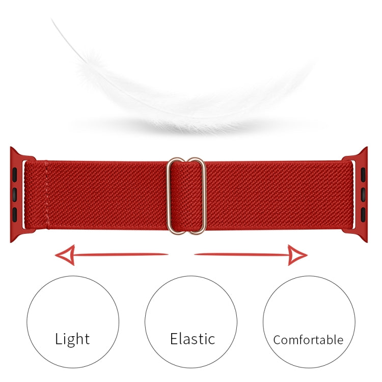 Polyester Nylon Watch Band For Apple Watch Ultra 49mm&Watch Ultra 2 49mm / Series 9&8&7 45mm / SE 3&SE 2&6&SE&5&4 44mm / 3&2&1 42mm(Red) by buy2fix