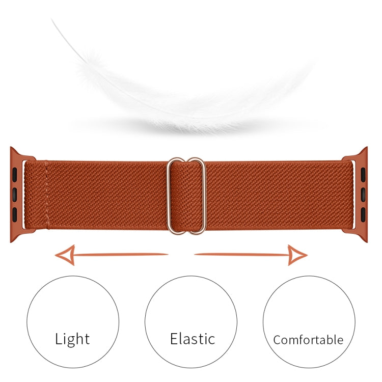 Polyester Nylon Watch Band For Apple Watch Ultra 49mm&Watch Ultra 2 49mm / Series 9&8&7 45mm / SE 3&SE 2&6&SE&5&4 44mm / 3&2&1 42mm(Orange Red) by buy2fix