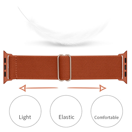 Polyester Nylon Watch Band For Apple Watch Ultra 49mm&Watch Ultra 2 49mm / Series 9&8&7 45mm / SE 3&SE 2&6&SE&5&4 44mm / 3&2&1 42mm(Orange Red) by buy2fix
