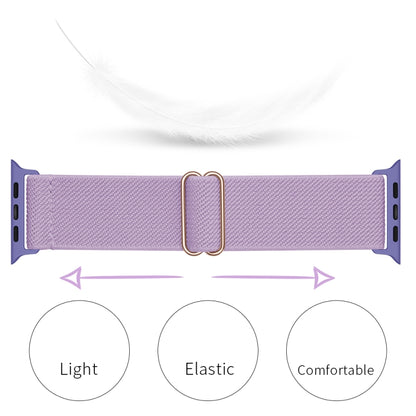 Polyester Nylon Watch Band For Apple Watch Ultra 49mm&Watch Ultra 2 49mm / Series 9&8&7 45mm / SE 3&SE 2&6&SE&5&4 44mm / 3&2&1 42mm(Light Purple) by buy2fix
