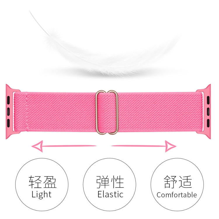 Polyester Nylon Watch Band For Apple Watch Ultra 49mm&Watch Ultra 2 49mm / Series 9&8&7 45mm / SE 3&SE 2&6&SE&5&4 44mm / 3&2&1 42mm(Peach Red) by buy2fix