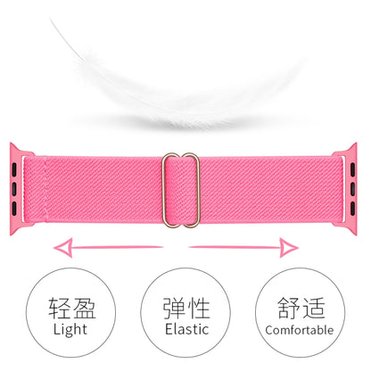 Polyester Nylon Watch Band For Apple Watch Ultra 49mm&Watch Ultra 2 49mm / Series 9&8&7 45mm / SE 3&SE 2&6&SE&5&4 44mm / 3&2&1 42mm(Peach Red) by buy2fix