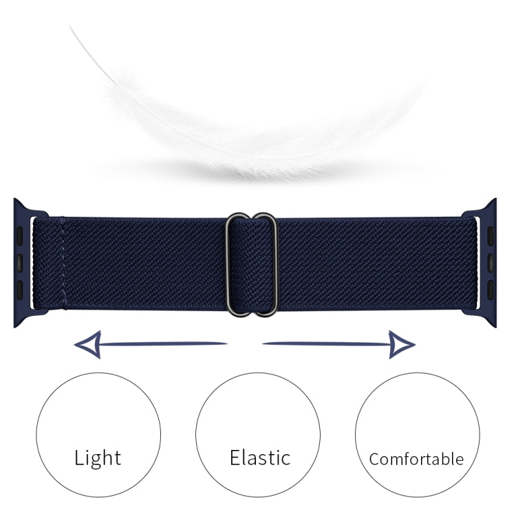 Polyester Nylon Watch Band For Apple Watch Ultra 49mm&Watch Ultra 2 49mm / Series 9&8&7 45mm / SE 3&SE 2&6&SE&5&4 44mm / 3&2&1 42mm(Midnight Blue) by buy2fix