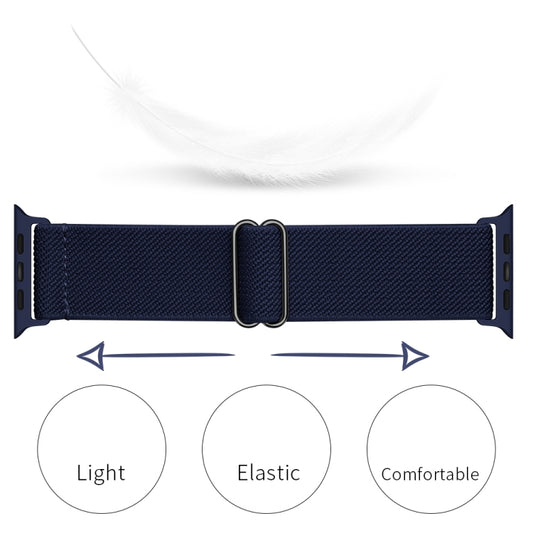 Polyester Nylon Watch Band For Apple Watch Ultra 49mm&Watch Ultra 2 49mm / Series 9&8&7 45mm / SE 3&SE 2&6&SE&5&4 44mm / 3&2&1 42mm(Midnight Blue) by buy2fix